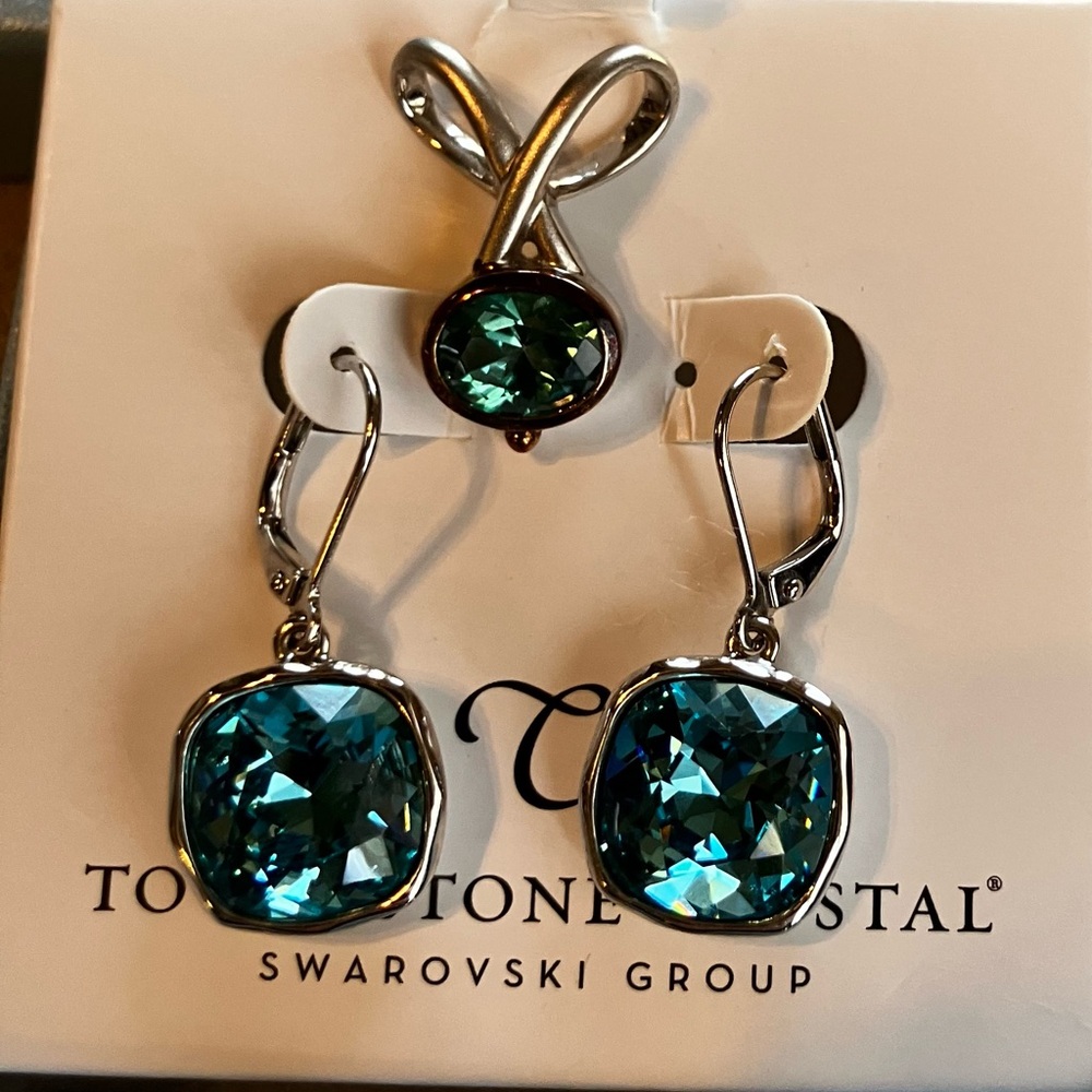Touchstone Crystal earrings and pendant